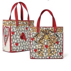 Stylish Brighton Wild Love Tote Leopard Print Tote Bag with Red Accents